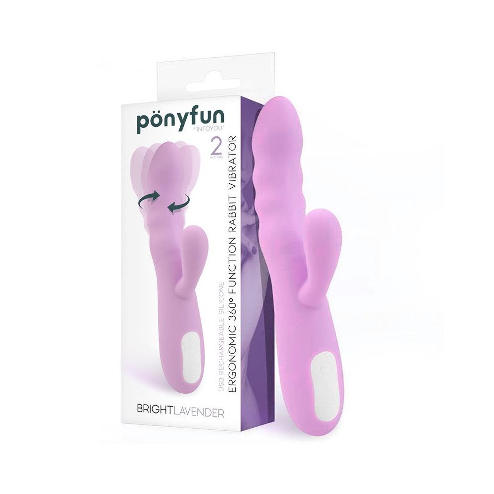 Brightlavender Vibrador y Rotador Doble Motor 360º USB Silicona